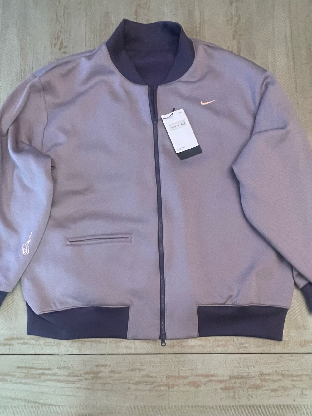 Nike Lavender Jacket with Pink Swoosh - Picture 1 of 8